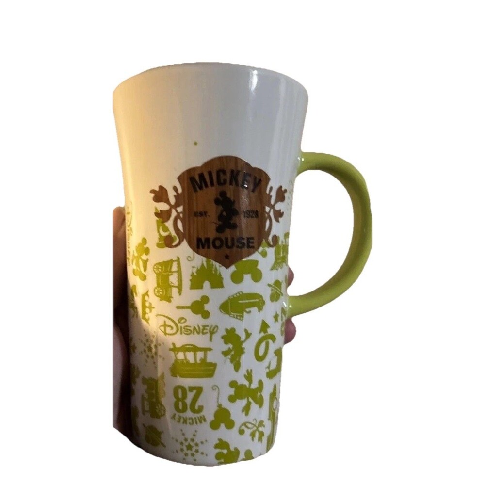 Disney Parks Designer‎ Susana MICKEY MOUSE Coffee Mug 16 oz Tall Green White Cup